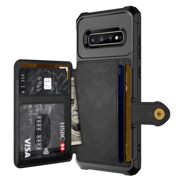 for Samsung Galaxy S10 Plus S10e Note 9 Credit Card Case PU Leather Flip Wallet Photo Holder Hard Back Cover