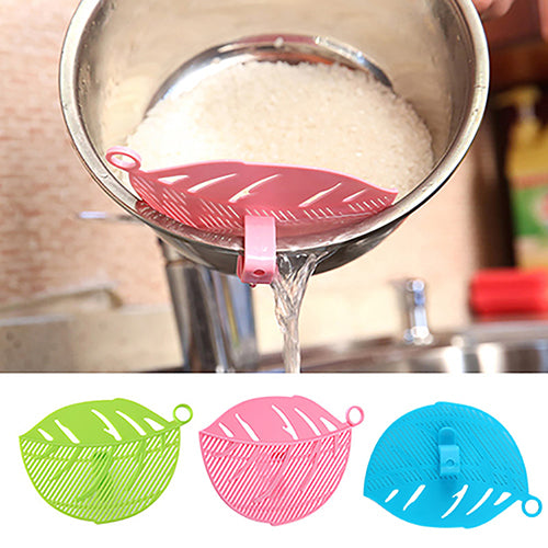 Leaf Shape Rice Wash Sieve Beans Peas Filter Cleaning Gadget Kitchen Clip Tool freeshipping - Etreasurs