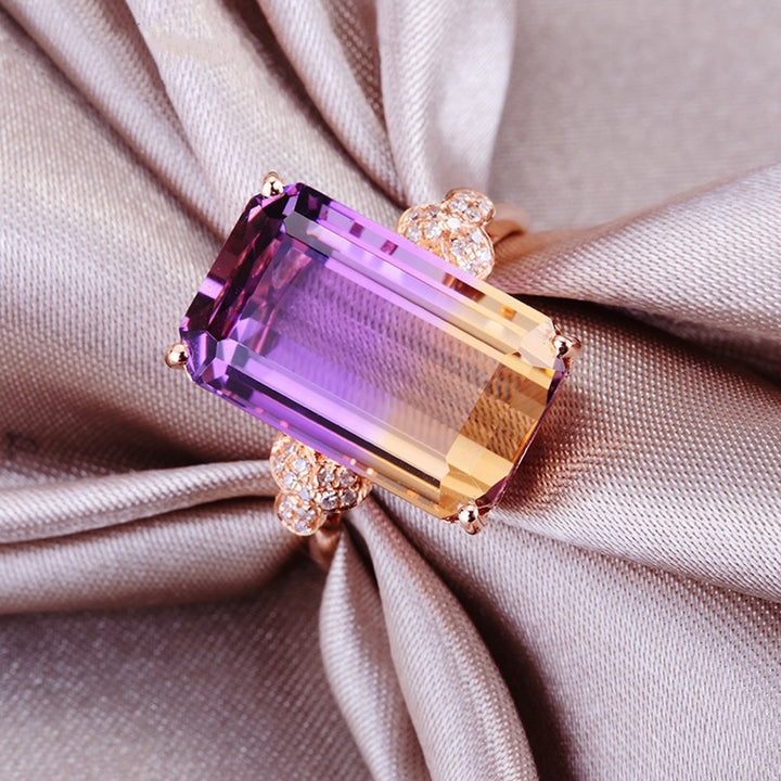 Luxury Square Rhinestone Ring Wedding Women Finger Jewelry Valentine's Day Gift freeshipping - Etreasurs