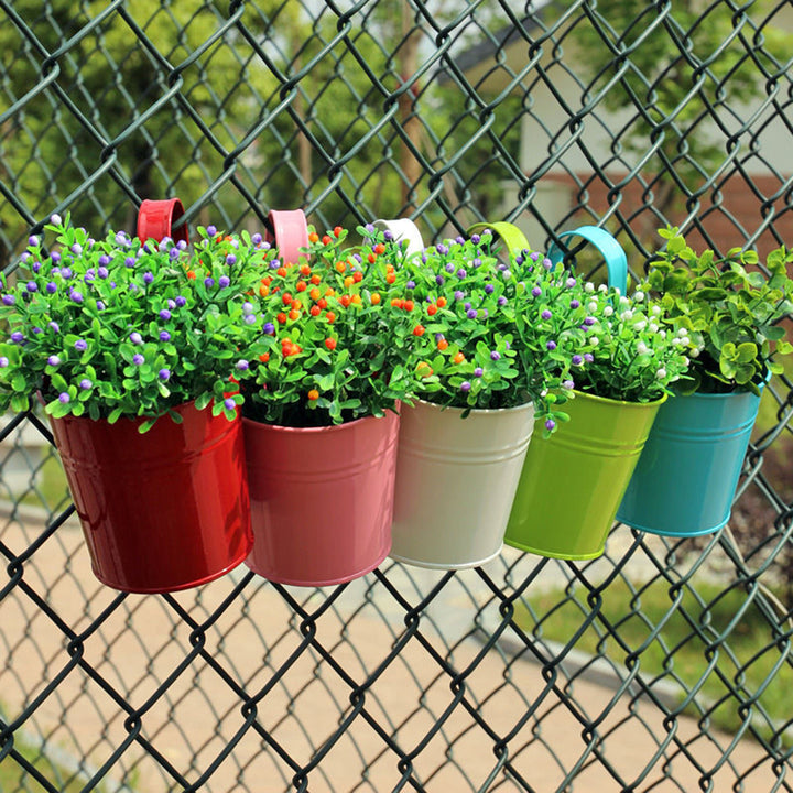 Metal Iron Flower Pot Hanging Pastoral Balcony Garden Plant Planter Home Decor freeshipping - Etreasurs