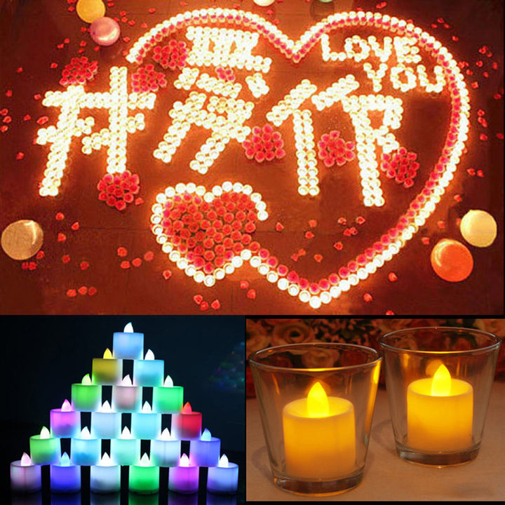 24Pcs Smart Flameless LED Candles Light Lamp Tealights Propose Wedding Bathroom freeshipping - Etreasurs