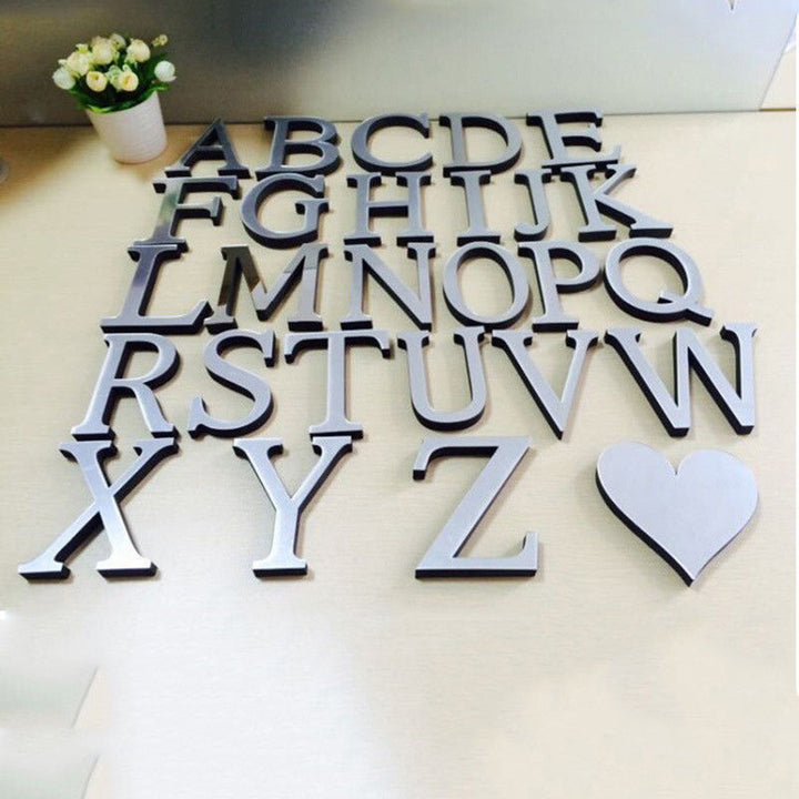 26 English Letters DIY 3D Modern Mirror Decal Art Mural Wall Stickers Home Decor freeshipping - Etreasurs