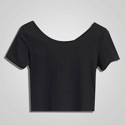 Women's Sexy Casual Solid Short Sleeve Crop Top Slim Fit Bare Midriff T-Shirt freeshipping - Etreasurs