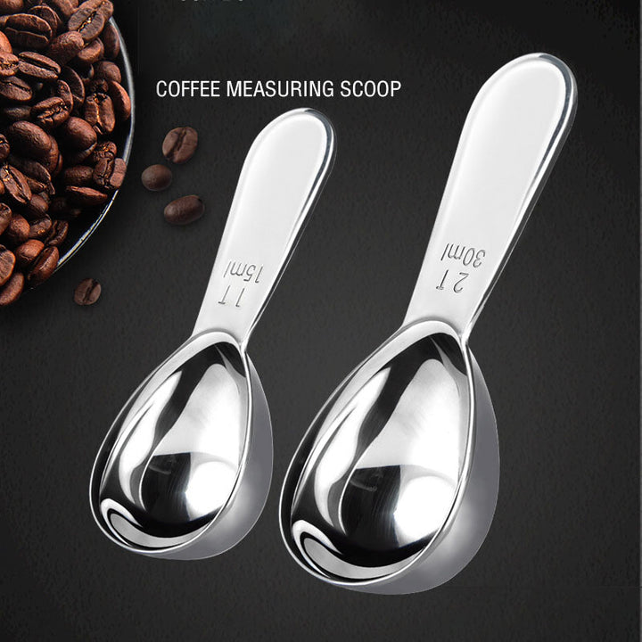 304 Stainless Steel Measuring Spoon Set Coffee Appliance Measuring Spoon Kitchen Baking Tools 15-30ml Scale Spoon freeshipping - Etreasurs