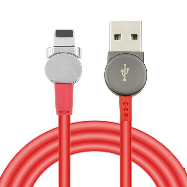 Magnetic USB Type C Cable Data Sync Nylon Braided LED Indicator Magnet Charger Cable 180 Degree Rotating Magnetic Data Line freeshipping - Etreasurs