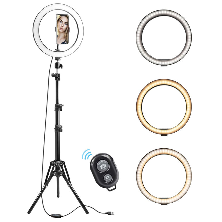 10 Inch  26CM  Ring Light with Stand - Rovtop LED Camera Selfie Light Ring for iPhone Tripod and Phone Holder for Video Photography freeshipping - Etreasurs