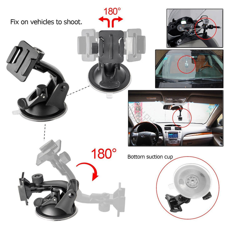 Protable Suction Cup for GoPro Hero 5 3 4 Session SJCAM Xiaoyi 4K Cameras Car Windshield and Window Sucker Mount freeshipping - Etreasurs