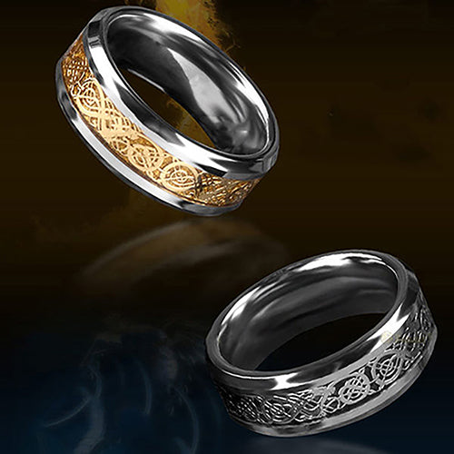 Men Women Dragon Titanium Steel Wedding Party Band Ring Valentine's Gift Jewelry freeshipping - Etreasurs