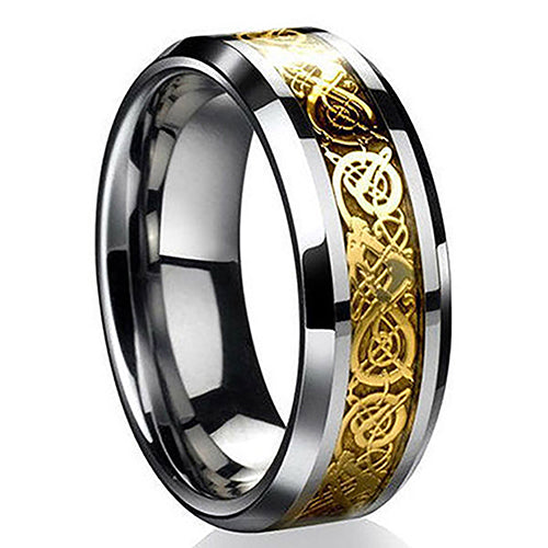 Men Women Dragon Titanium Steel Wedding Party Band Ring Valentine's Gift Jewelry freeshipping - Etreasurs