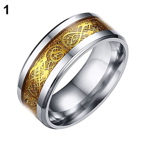 Men Women Dragon Titanium Steel Wedding Party Band Ring Valentine's Gift Jewelry freeshipping - Etreasurs