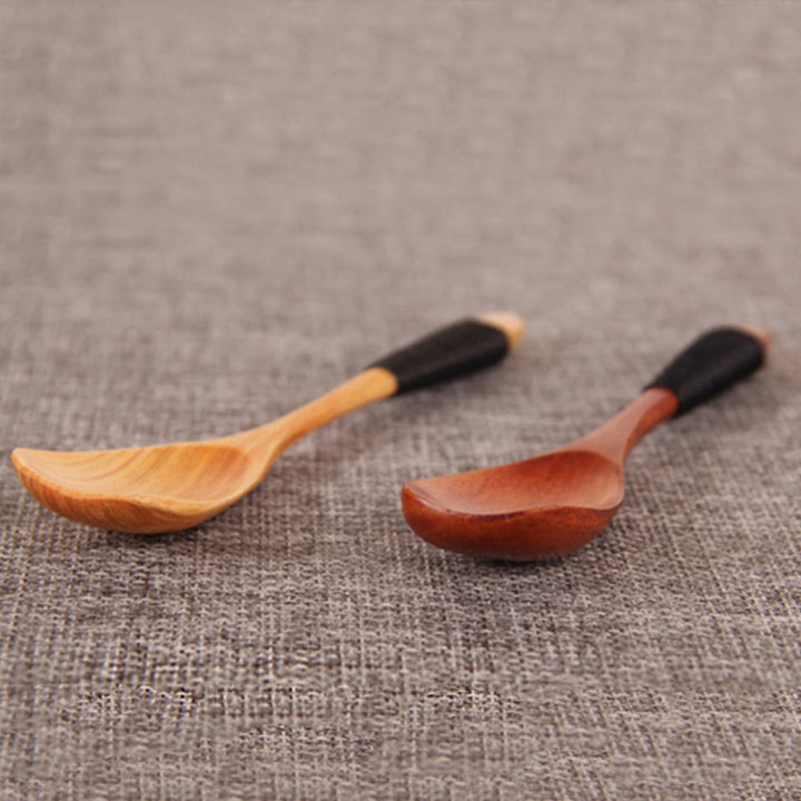 8cm Wooden Wood Spoon Soup Teaspoon Catering Kitchen Cooking Utensil Tool Gift freeshipping - Etreasurs