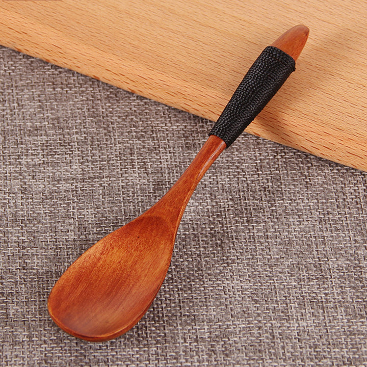 8cm Wooden Wood Spoon Soup Teaspoon Catering Kitchen Cooking Utensil Tool Gift freeshipping - Etreasurs