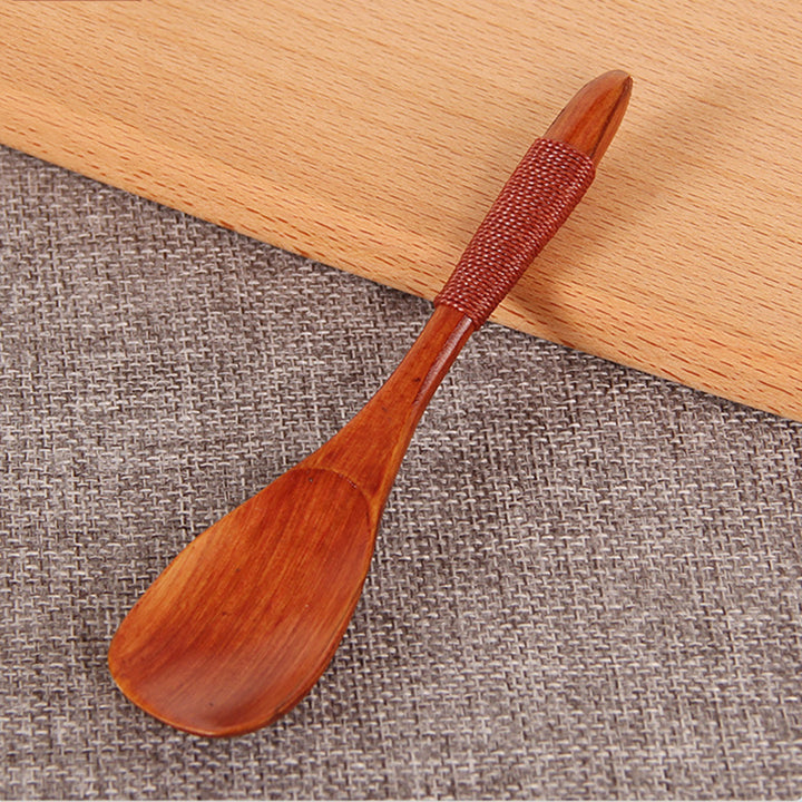 8cm Wooden Wood Spoon Soup Teaspoon Catering Kitchen Cooking Utensil Tool Gift freeshipping - Etreasurs