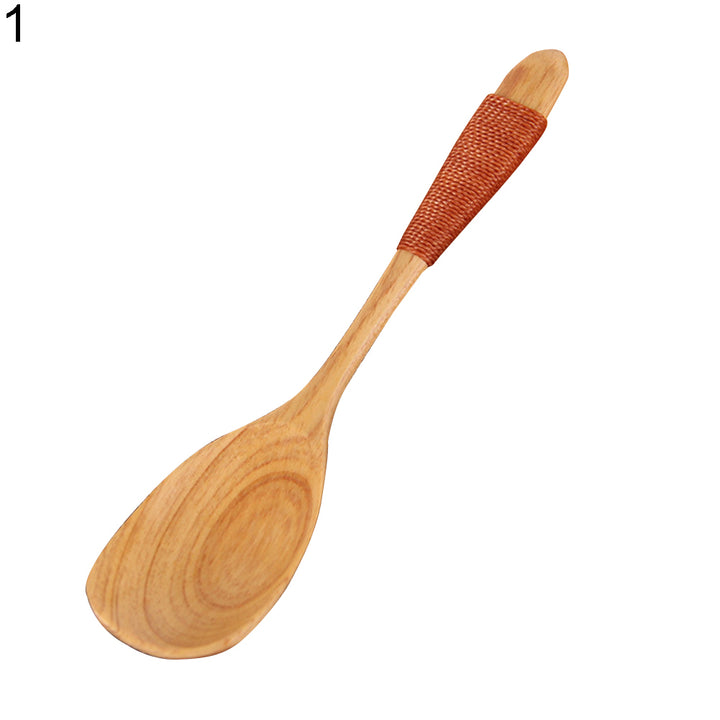 8cm Wooden Wood Spoon Soup Teaspoon Catering Kitchen Cooking Utensil Tool Gift freeshipping - Etreasurs