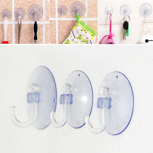 10Pcs Transparent Wall Hooks Suckers Kitchen Bathroom Hangers Suction Cup Hooks freeshipping - Etreasurs