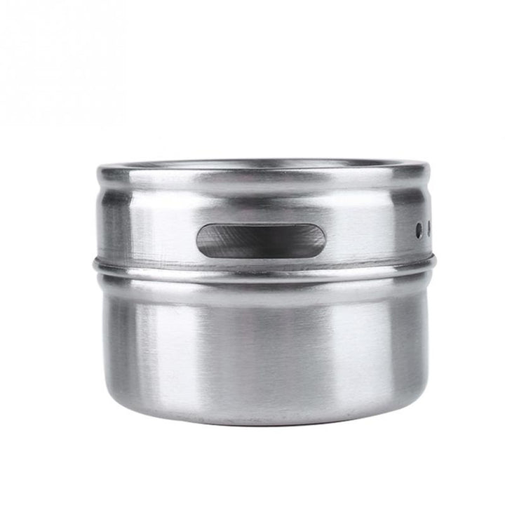 6pcs Stainless Steel Magnetic Spice Jars Seasonings Containers Flavor Condiments Storage Box With Holder Rack freeshipping - Etreasurs