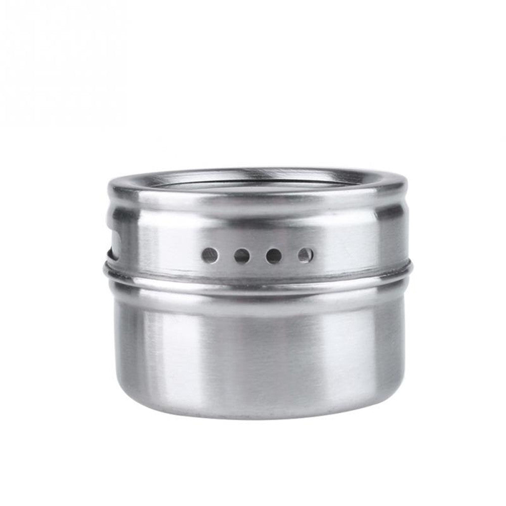 6pcs Stainless Steel Magnetic Spice Jars Seasonings Containers Flavor Condiments Storage Box With Holder Rack freeshipping - Etreasurs