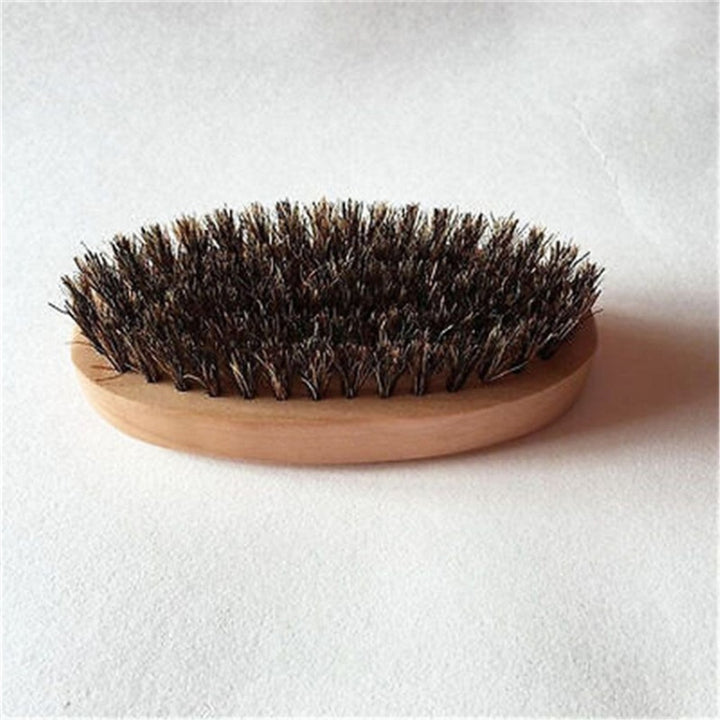 Hair Bristle Beard Brush Military Hard Round Wood Handle freeshipping - Etreasurs
