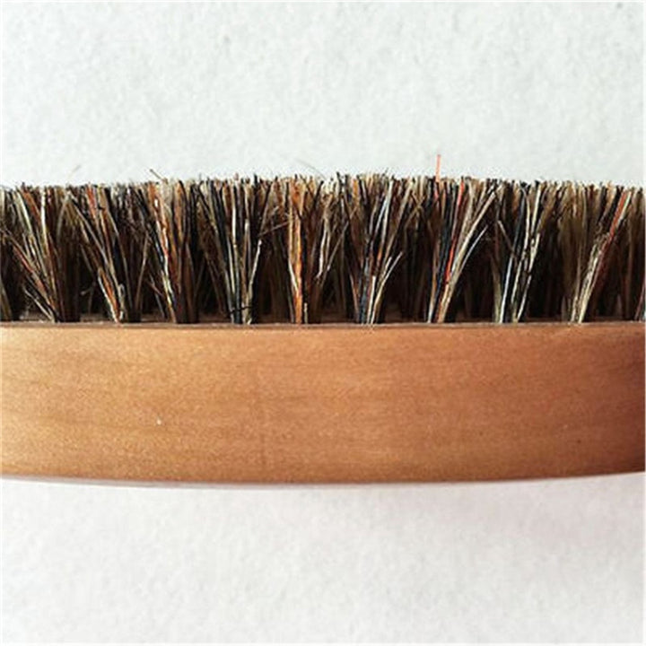 Hair Bristle Beard Brush Military Hard Round Wood Handle freeshipping - Etreasurs