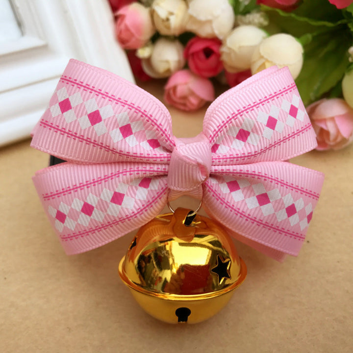 Cute Pet Cat Dog Bowtie Collar with Bell Necklace Bowknot Bow Tie Accessory freeshipping - Etreasurs