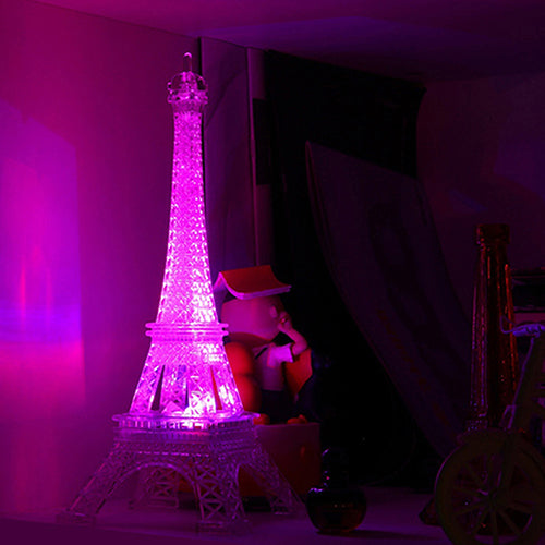 Eiffel Tower Light Colorful Nightlight Birthday Gift Decorative Button Lamp freeshipping - Etreasurs