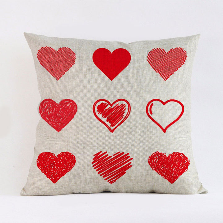 Valentine's Day Linen Pillow Cover Love Gift Cushion Pillowcase Sofa Bed Decor freeshipping - Etreasurs