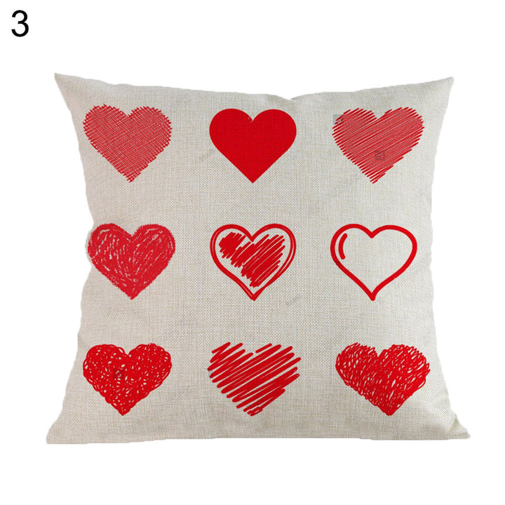 Valentine's Day Linen Pillow Cover Love Gift Cushion Pillowcase Sofa Bed Decor freeshipping - Etreasurs