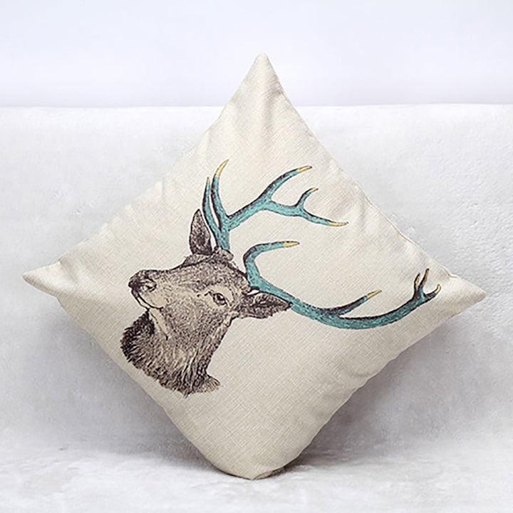Retro Vintage Stag Tree Deer Print Linen Throw Pillow Case Cushion Cover Decor freeshipping - Etreasurs