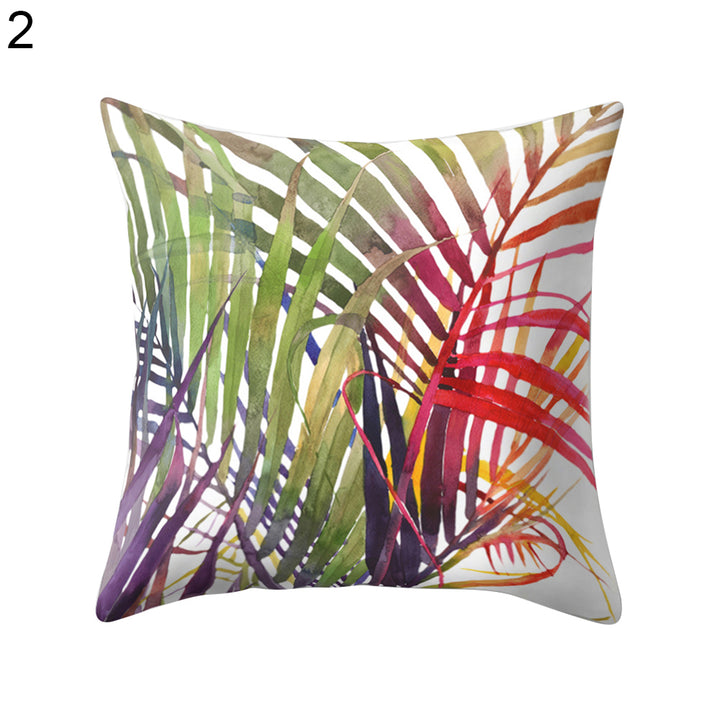Modern Multicolor Tropical Leaves Print Sofa Bed Throw Pillow Case Cushion Cover freeshipping - Etreasurs
