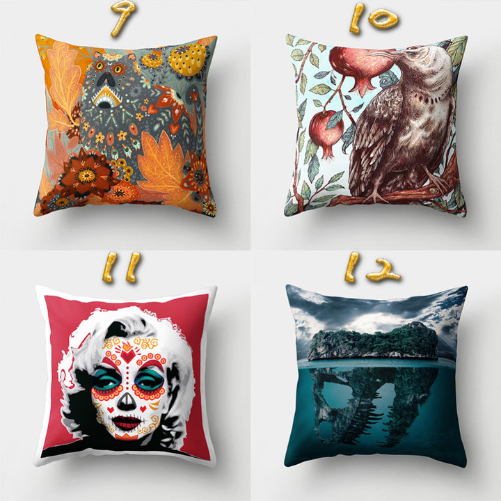 Halloween Skull Pillow Case Cushion Cover Square Pillowcase for Pub Home Decor freeshipping - Etreasurs