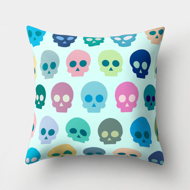 Halloween Skull Pillow Case Cushion Cover Square Pillowcase for Pub Home Decor freeshipping - Etreasurs