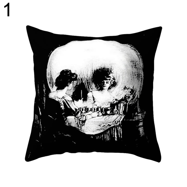 Halloween Skull Pillow Case Cushion Cover Square Pillowcase for Pub Home Decor freeshipping - Etreasurs