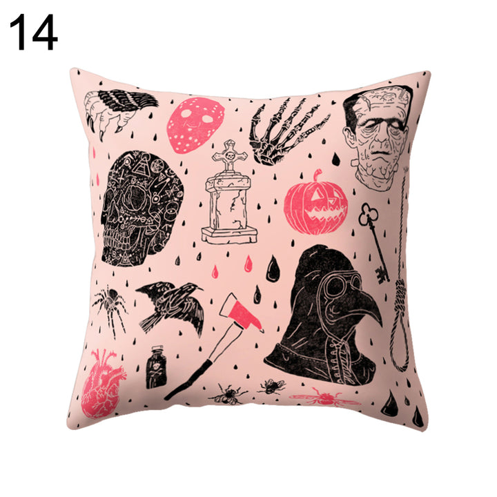 Halloween Skull Pillow Case Cushion Cover Square Pillowcase for Pub Home Decor freeshipping - Etreasurs