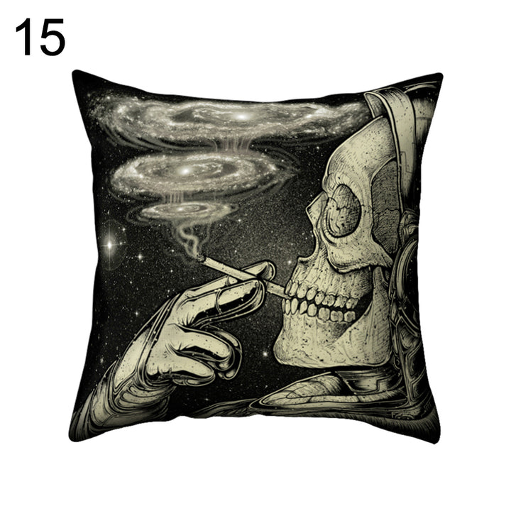 Halloween Skull Pillow Case Cushion Cover Square Pillowcase for Pub Home Decor freeshipping - Etreasurs