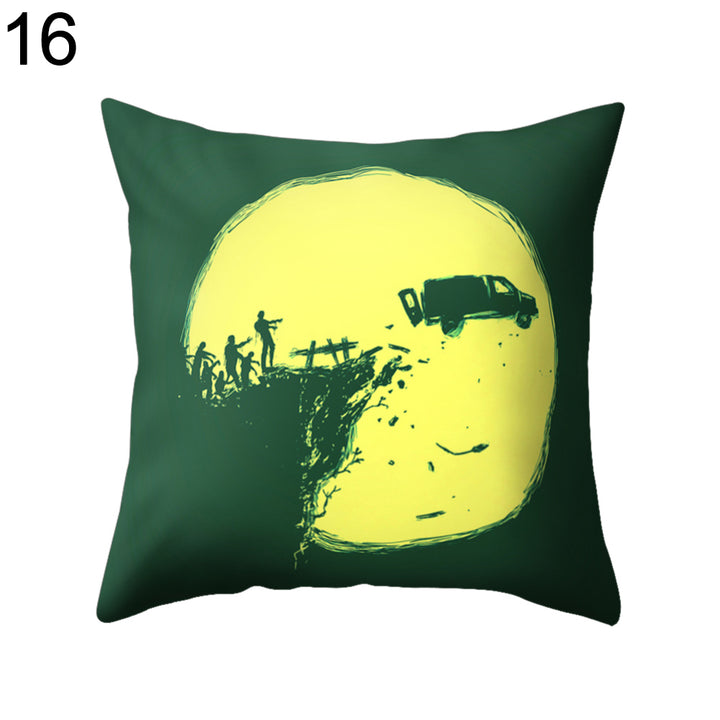 Halloween Skull Pillow Case Cushion Cover Square Pillowcase for Pub Home Decor freeshipping - Etreasurs