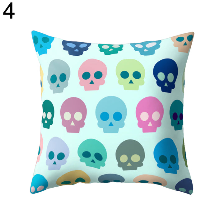 Halloween Skull Pillow Case Cushion Cover Square Pillowcase for Pub Home Decor freeshipping - Etreasurs