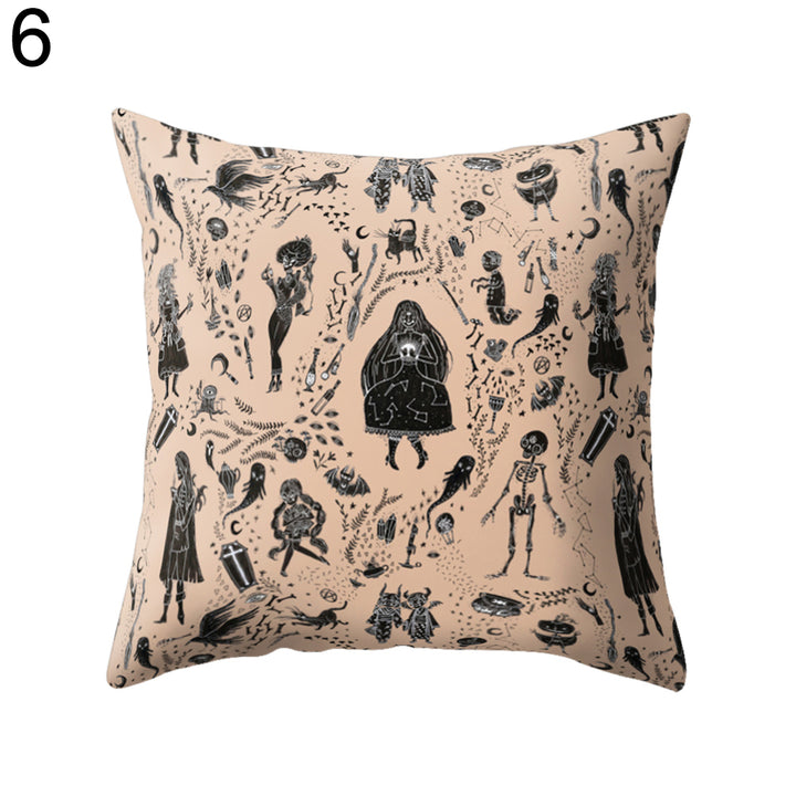 Halloween Skull Pillow Case Cushion Cover Square Pillowcase for Pub Home Decor freeshipping - Etreasurs