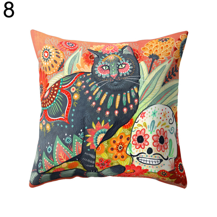 Halloween Skull Pillow Case Cushion Cover Square Pillowcase for Pub Home Decor freeshipping - Etreasurs