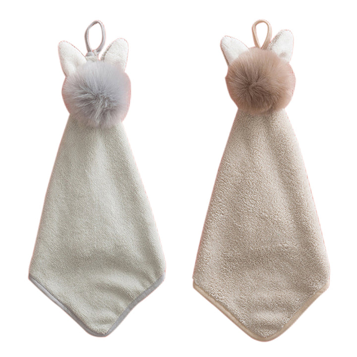 Cartoon Rabbit Ears Home Kitchen Hanging Hand Wipe Soft Water Absorbent Towel freeshipping - Etreasurs