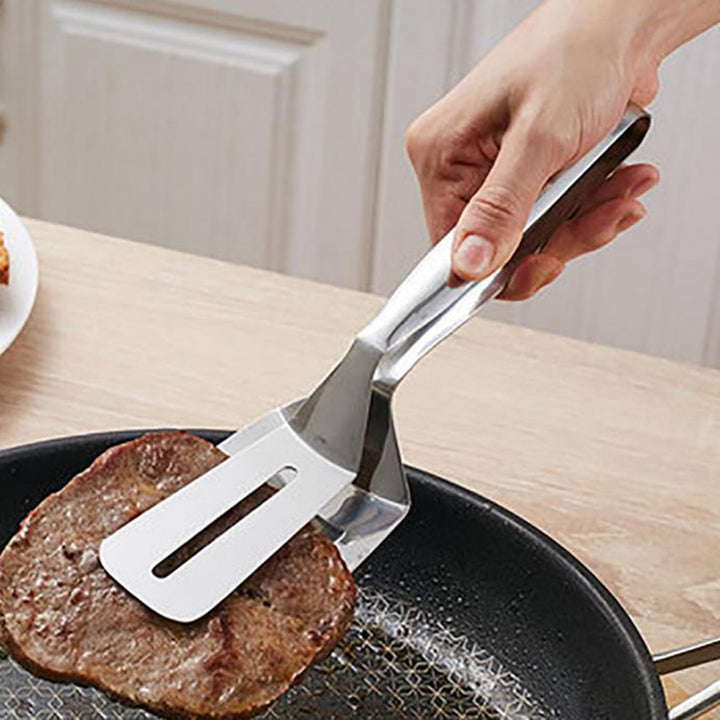 Stainless Steel Food Tong Shovel Spatula Bread Meat Vegetable Clamp BBQ Clip freeshipping - Etreasurs
