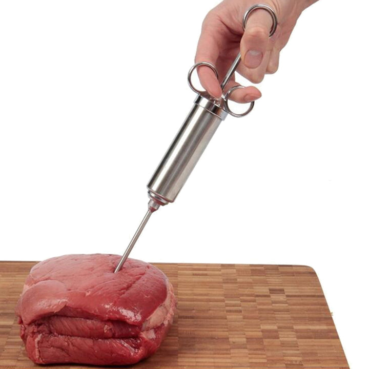 Marinade Seasoning Turkey Meat Stainless Steel Syringe Injector with 3 Needles freeshipping - Etreasurs