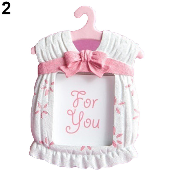 Cute Mini Dress Shape Photo Frame Baby Kids Birthday Synthetic Resin Photo Frame freeshipping - Etreasurs