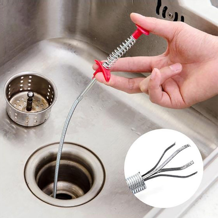 Sink Drain Dredge Pipeline Stick Hook Chain Kitchen Bathroom Hair Cleaning Tool freeshipping - Etreasurs