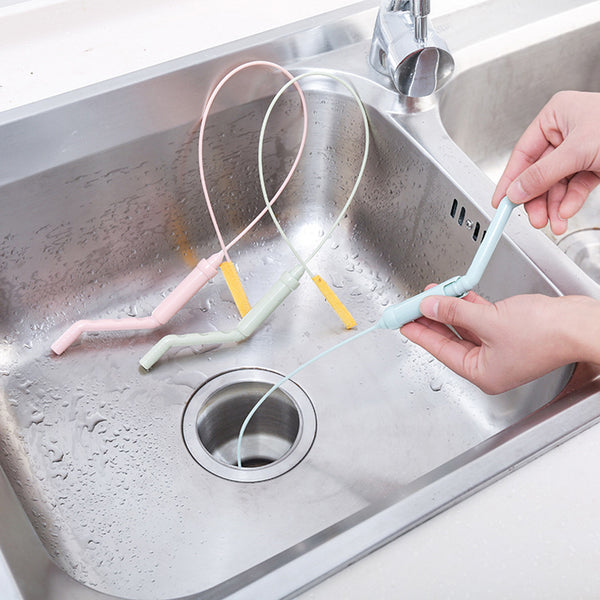 Hand Shake Kitchen Bathroom Sink Hair Cleaning Hook Drain Sewer Dredge Tool freeshipping - Etreasurs