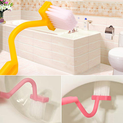 S-Shaped Toliet Brush Cleaning Side Curved Clean Households Closestool Hand Tool freeshipping - Etreasurs