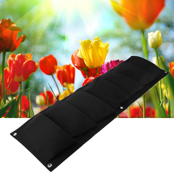 7 Pockets Wall Mounted Vertical Vegetable Plant Flower Growth Non-woven Bag freeshipping - Etreasurs