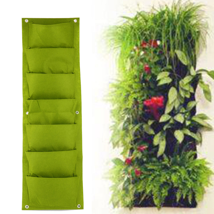 7 Pockets Wall Mounted Vertical Vegetable Plant Flower Growth Non-woven Bag freeshipping - Etreasurs