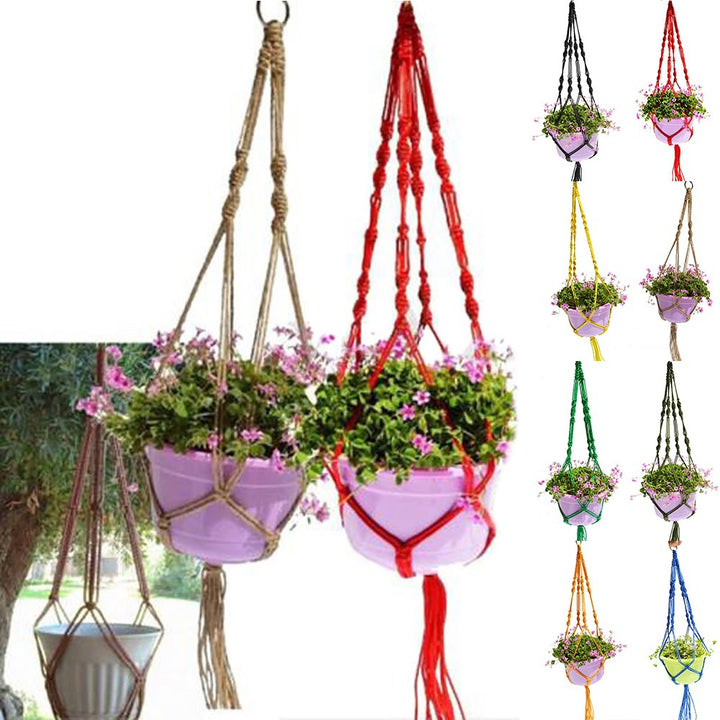 Hand-weaved Garden Hanging Plant Flower Pot Holder Basket Rope Bonsai Hanger freeshipping - Etreasurs