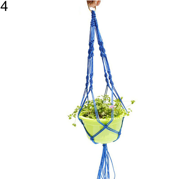 Hand-weaved Garden Hanging Plant Flower Pot Holder Basket Rope Bonsai Hanger freeshipping - Etreasurs