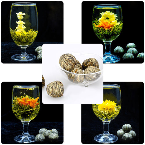 4 Different Balls Skin Whiting Immunity Improving Anti-Aging Blooming Tea Gift freeshipping - Etreasurs